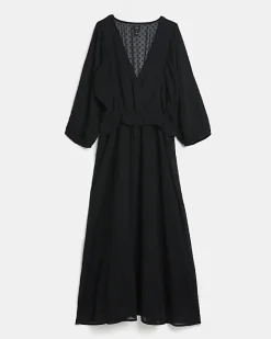 River Island spot long sleeve wrap midi dress< Dresses