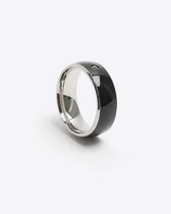 River Island stainless steel diamante ring< Jewellery & Watches