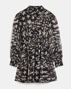 River Island star long sleeve mini shirt dress< Dresses