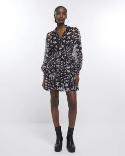 River Island star long sleeve mini shirt dress< Dresses