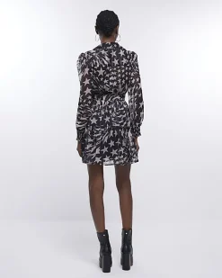 River Island star long sleeve mini shirt dress< Dresses
