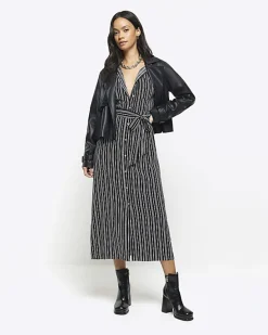 River Island stripe belted midi shirt dress< Dresses