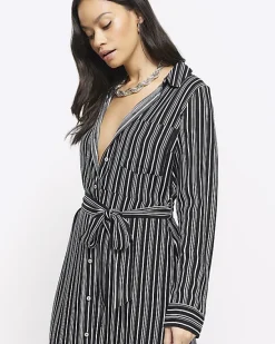 River Island stripe belted midi shirt dress< Dresses