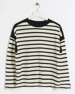 River Island stripe long sleeve sweatshirt< Loungewear