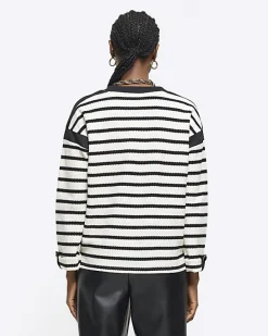 River Island stripe long sleeve sweatshirt< Loungewear
