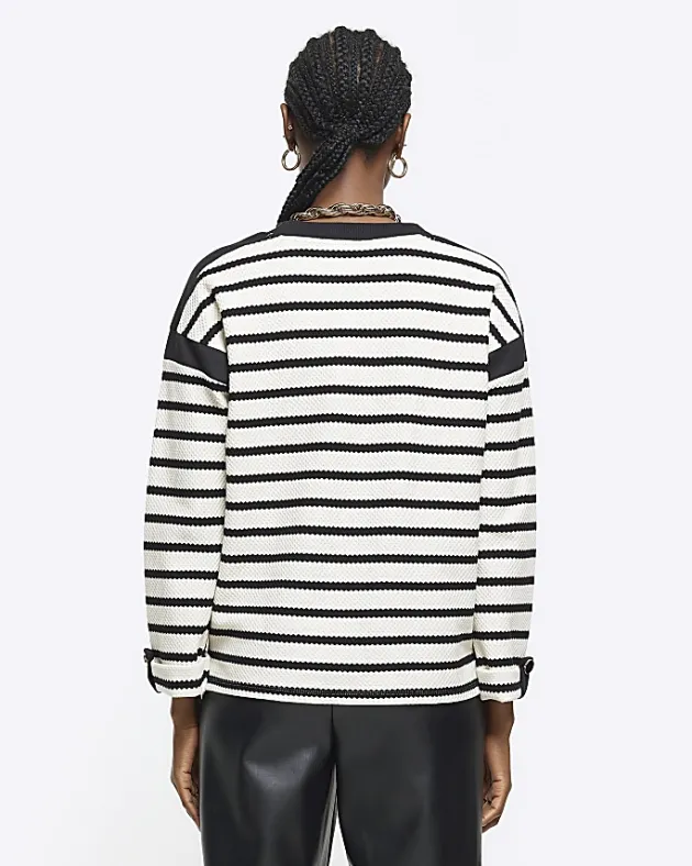 River Island stripe long sleeve sweatshirt< Loungewear