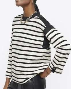 River Island stripe long sleeve sweatshirt< Loungewear