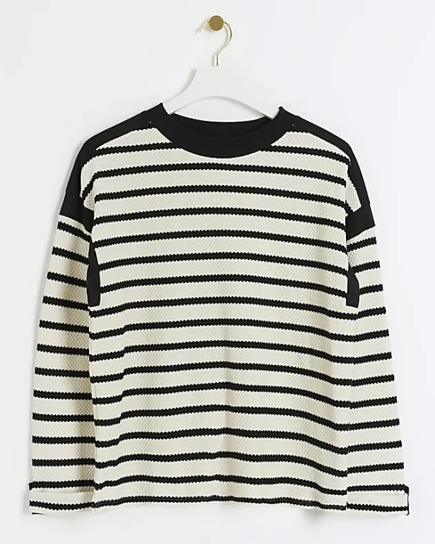 River Island stripe long sleeve sweatshirt< Loungewear