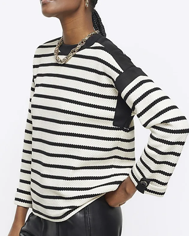 River Island stripe long sleeve sweatshirt< Loungewear