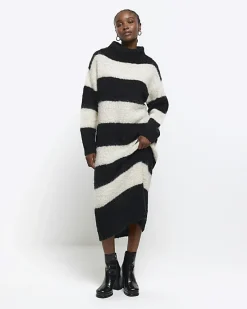 River Island stripe roll neck jumper maxi dress< Dresses