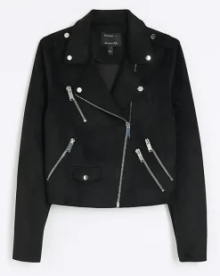 River Island suedette crop biker jacket< Coats & Jackets