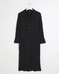 River Island Textured Midi Shirt Dress< Dresses