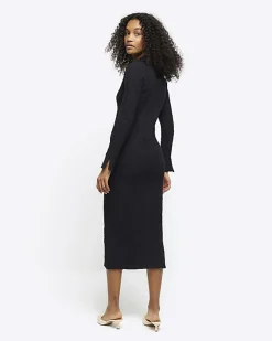 River Island Textured Midi Shirt Dress< Dresses
