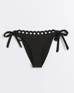 River Island tie side scallop brief bikini bottoms< Swimwear & Beachwear