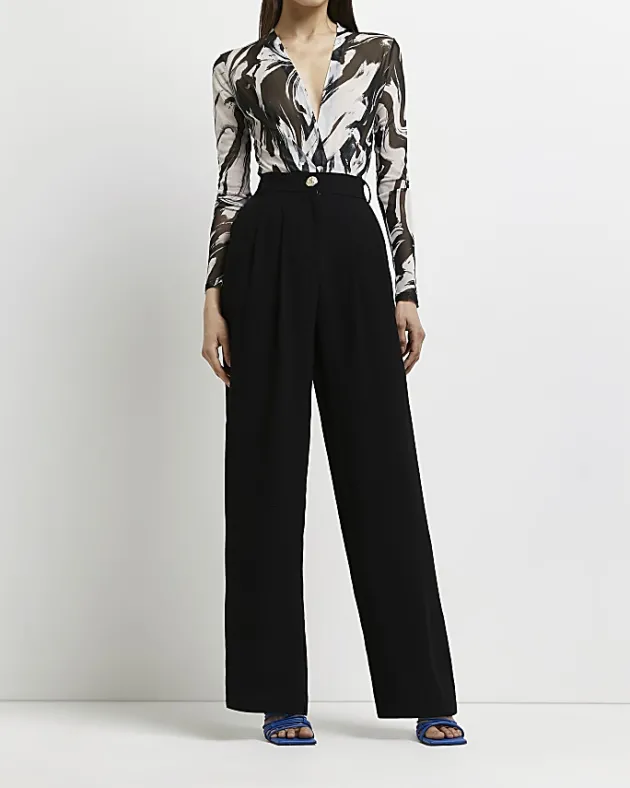 River Island wide leg pleated trousers< Trousers