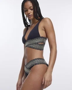 River Island wrap plunge bikini top< Swimwear & Beachwear