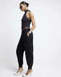 River Island zip cuffed cargo trousers< Trousers