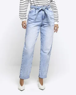 River Island belted relaxed straight jeans< Jeans