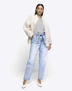 River Island belted relaxed straight jeans< Jeans