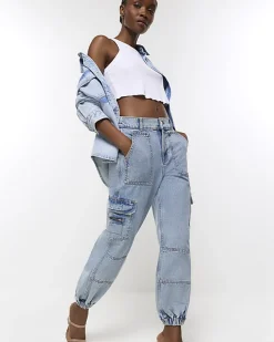River Island cuffed cargo jeans< Jeans