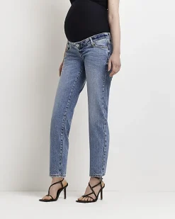 River Island denim low rise straight jeans< Maternity