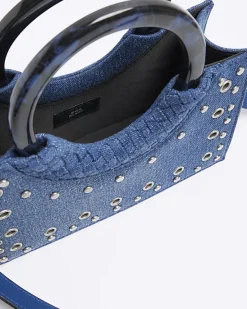 River Island denim studded cross body bag< Bags, Purses & Luggage