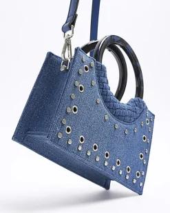River Island denim studded cross body bag< Bags, Purses & Luggage