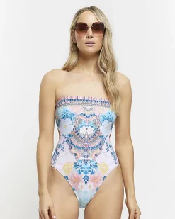 River Island diamante bandeau swimsuit< Swimwear & Beachwear
