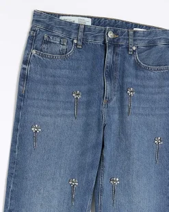 River Island embellished relaxed straight jeans< Jeans