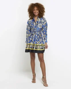River Island floral belted mini shirt dress< Dresses