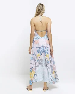 River Island floral plunge slip maxi dress< Swimwear & Beachwear