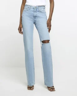 River Island high rise stove pipe straight leg jeans< Jeans