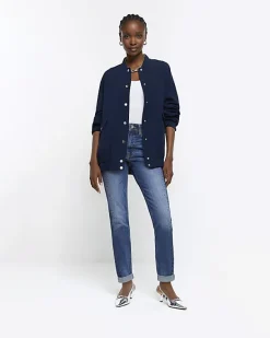 River Island high waisted embellished mom jeans< Jeans