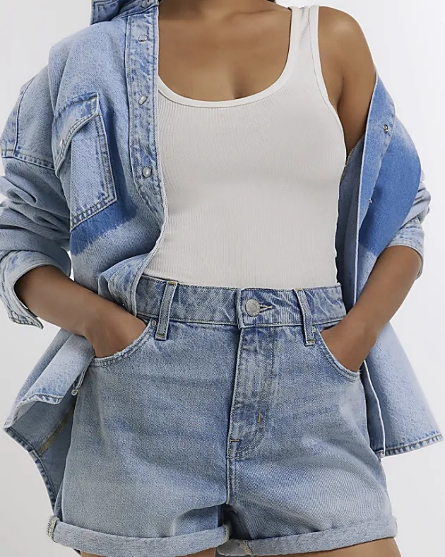 River Island high waisted mom denim shorts< Shorts