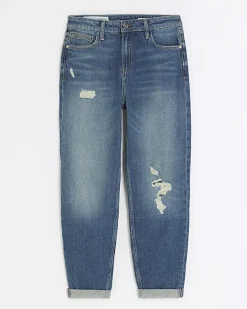 River Island high waisted mom ripped jeans< Jeans