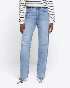 River Island high waisted relaxed straight fit jeans< Jeans