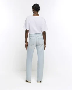 River Island high waisted relaxed straight leg jeans< Jeans
