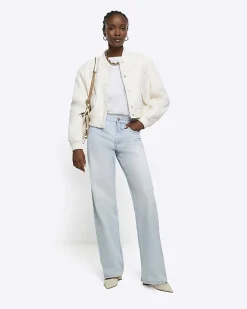 River Island high waisted relaxed straight leg jeans< Jeans