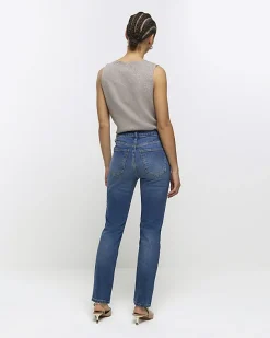 River Island High Waisted Slim Straight Jeans< Jeans