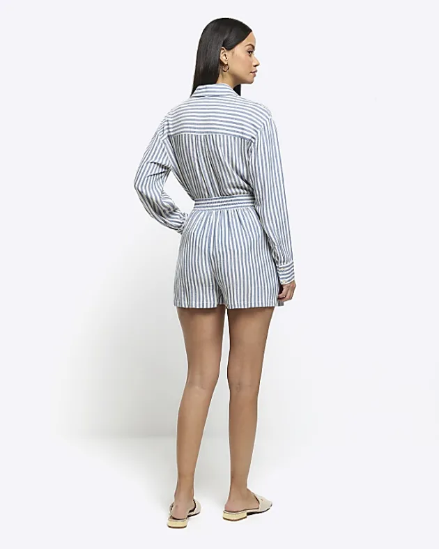 River Island linen blend stripe shorts< Shorts