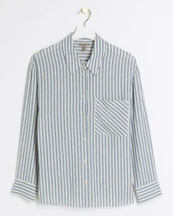 River Island linen blend stripe shirt< Co-ord Sets