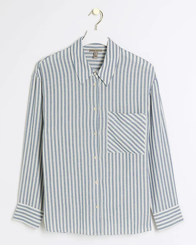 River Island linen blend stripe shirt< Co-ord Sets