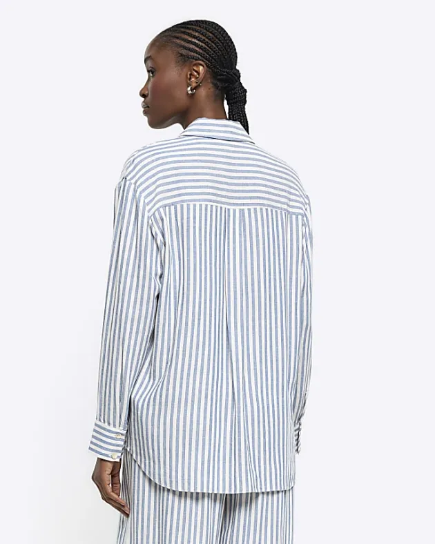 River Island linen blend stripe shirt< Co-ord Sets