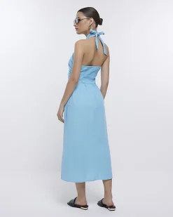 River Island linen halter neck midi dress< Dresses