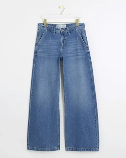 River Island mid rise baggy wide leg jeans< Jeans