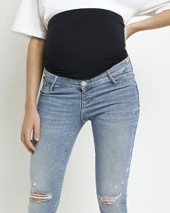 River Island mid rise maternity ripped skinny jeans< Maternity