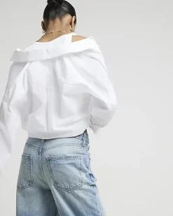 River Island mid rise ripped wide leg jeans< Jeans