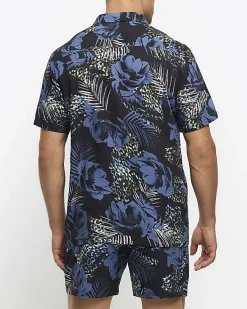 River Island regular fit floral short sleeve shirt< Shirts