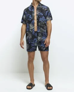 River Island regular fit floral short sleeve shirt< Shirts