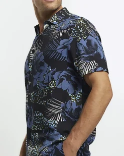 River Island regular fit floral short sleeve shirt< Shirts